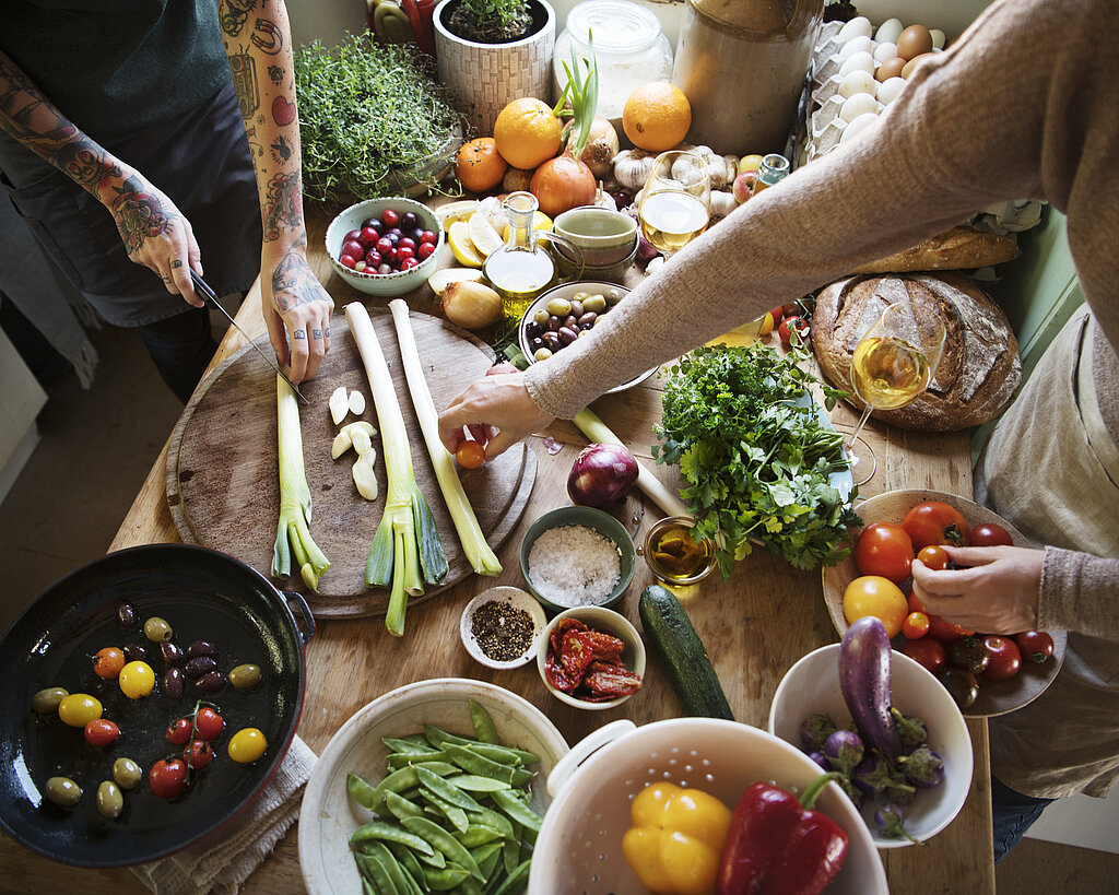 Vegetable preparation food photography recipe idea